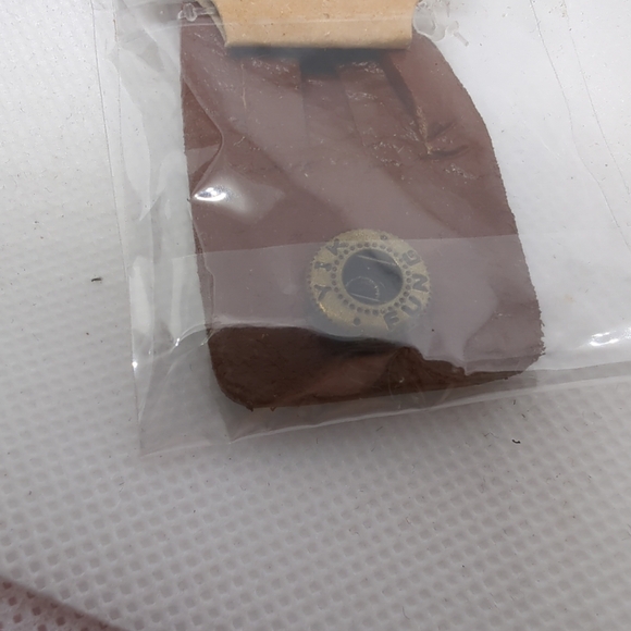 Rust Braided Faux Leather Snap Cuff Bracelet Biker Southwest Style 8.5 inch New - Picture 6 of 11